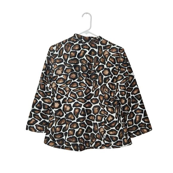 Chicos Additions Womens Animal Print Blazer Jacket Medium (1) 3/4 Sleeves - Picture 2 of 6